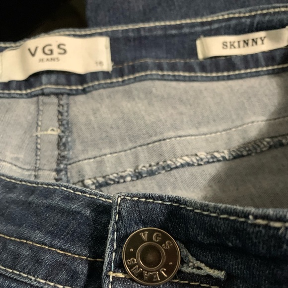 VGS Jeans Womans High Rise P5597X Skinny/straight Dark Wash Denim pants Size 16 - Picture 6 of 9